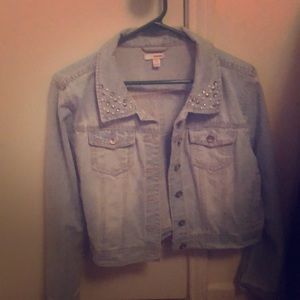 Jean studded collar jacket